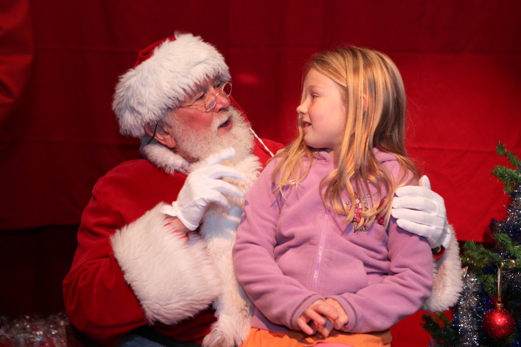 Santa Claus Meets Little Girl