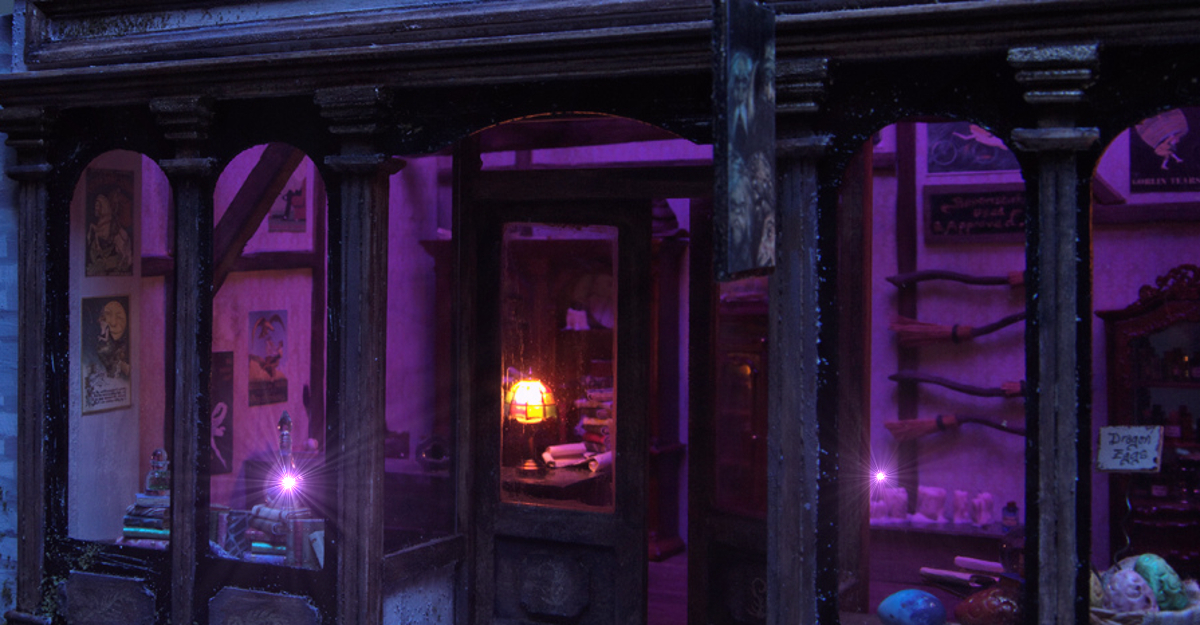 A secret supernatural magic shop in a hidden back alley of a major metropolitan center.