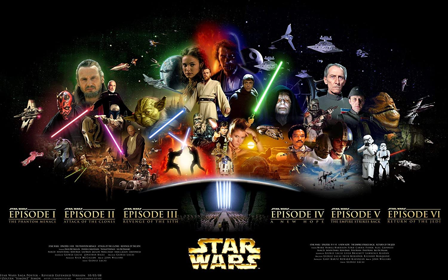 Star Wars Movie Hexalogy Poster