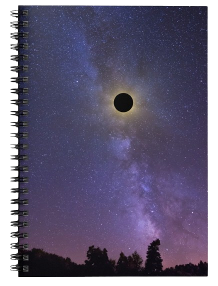 Solar Eclipse Notebook Featuring Milky Way Galaxy Band