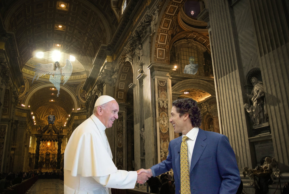 Pope Francis meets with Pastor Joel Osteen at The Vatican.