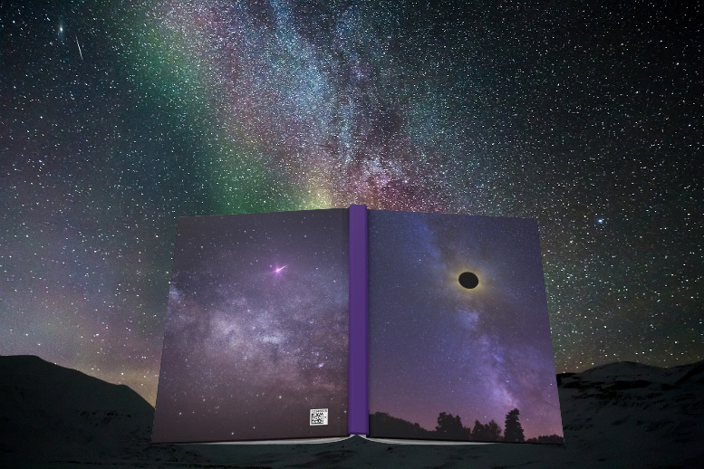 Purple Hardcover Solar Eclipse Milky Way Shooting Star Journal