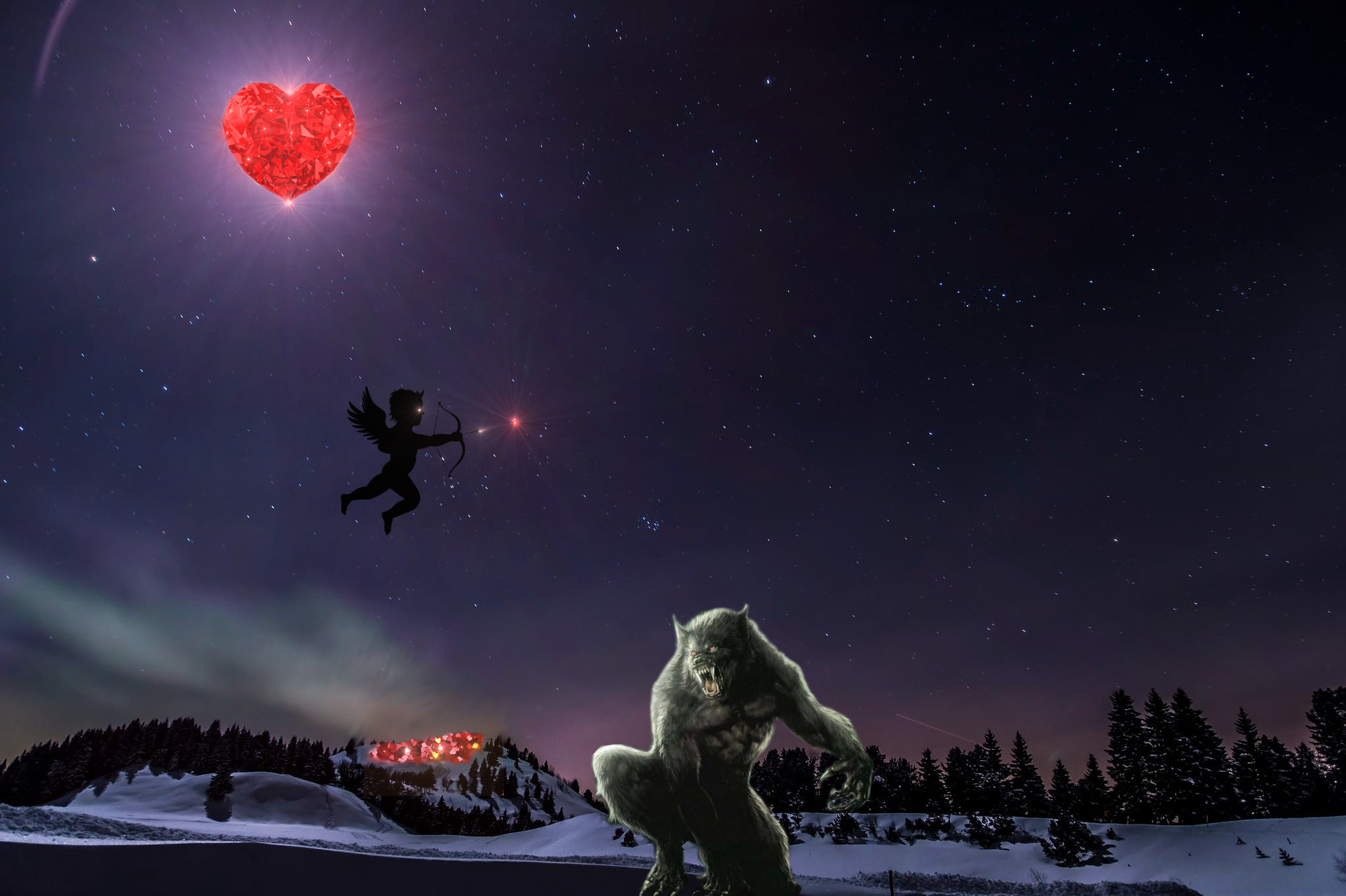 Valentines Moon Werewolf Warning