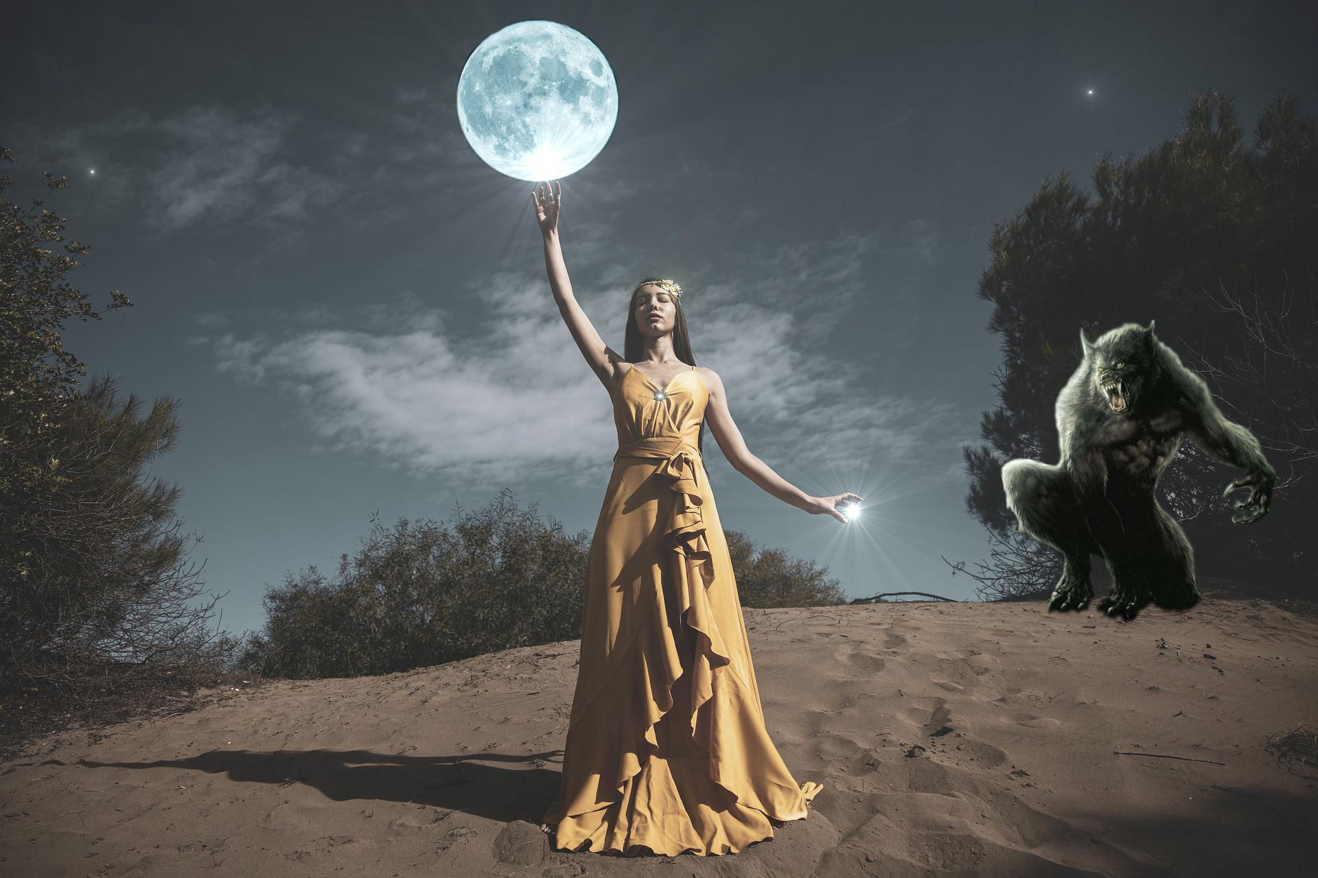 Super Lunar Goddess Moon Werewolf Warning